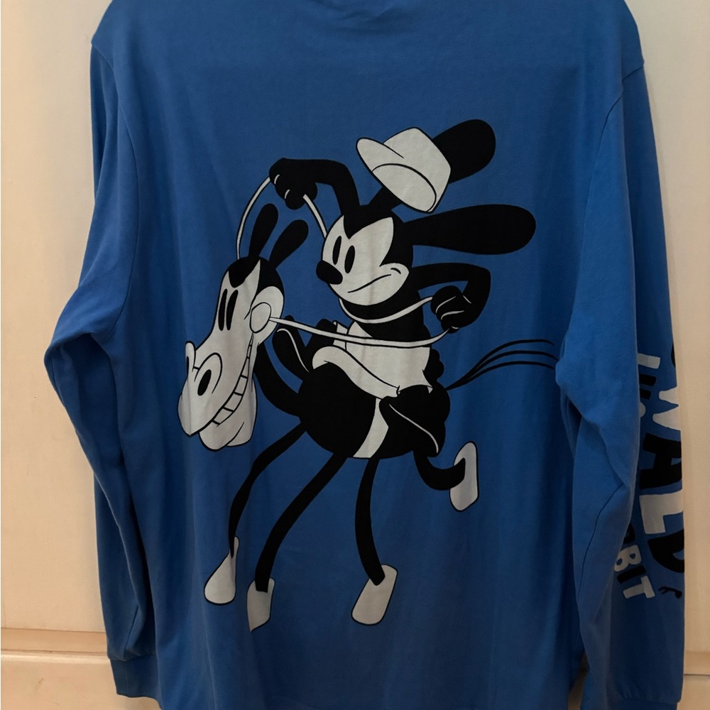 Disney Blue Sweater with Black and White Graphic